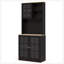 Armoire de cuisine avec huche, tablettes réglables, portes en verre et grand comptoir pour des solutions de rangement modernes-130185787