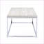 Métal chromé moderne Table basse à panneau de particules avec plateau en pierre reconstituée, facile à assembler pour le salon
