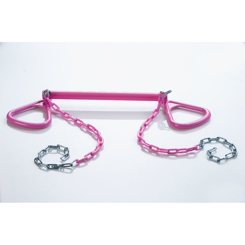 Barre trapézoïdale ultime avec anneaux triangulaires et chaînes, Rose