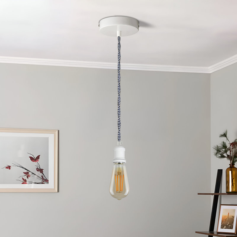 1 - Light Bulb Pendant, White