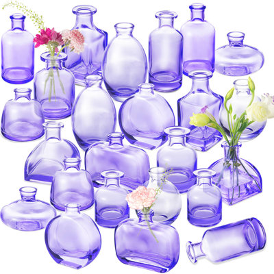24 Pack Bud Vases, Small Glass Mini Vases – Modern Small Decorative Vases In Bulk For Floral Arrangements, Wedding Centerpieces, Table Decor, Home & Party Decorations