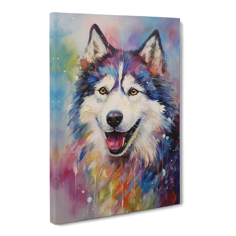 Husky Impressionism No.2 - Wrapped Canvas, 50cm H x 35cm W x 3cm D