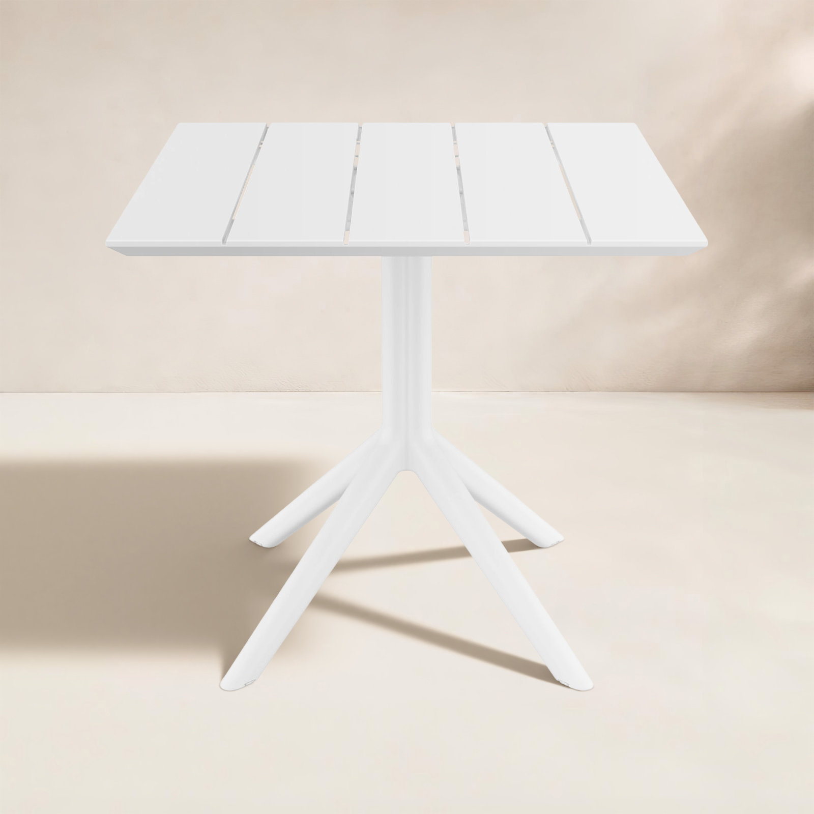 Kittson Patio Dining Table, 29" H x 31.5" W x 31.5" D, White
