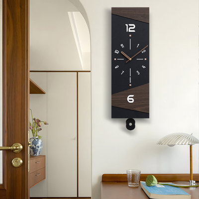 Horloges murales noires rectangulaires