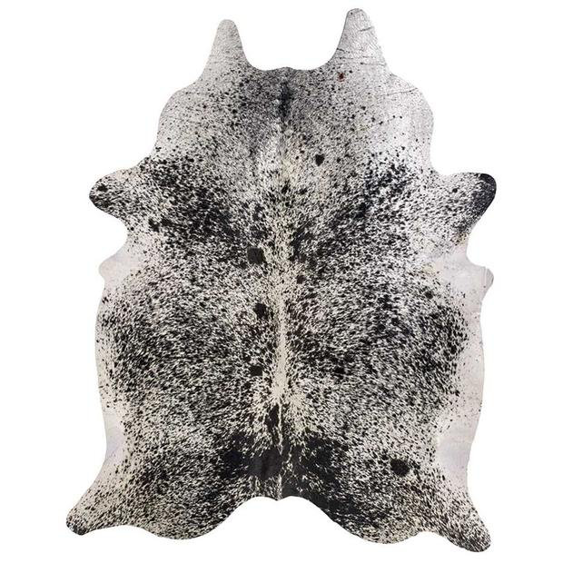 Tapis noir et blanc 5 pi x 7 pi en peau de vache