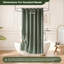 Rideau de douche vert sauge pour salle de bain Boho