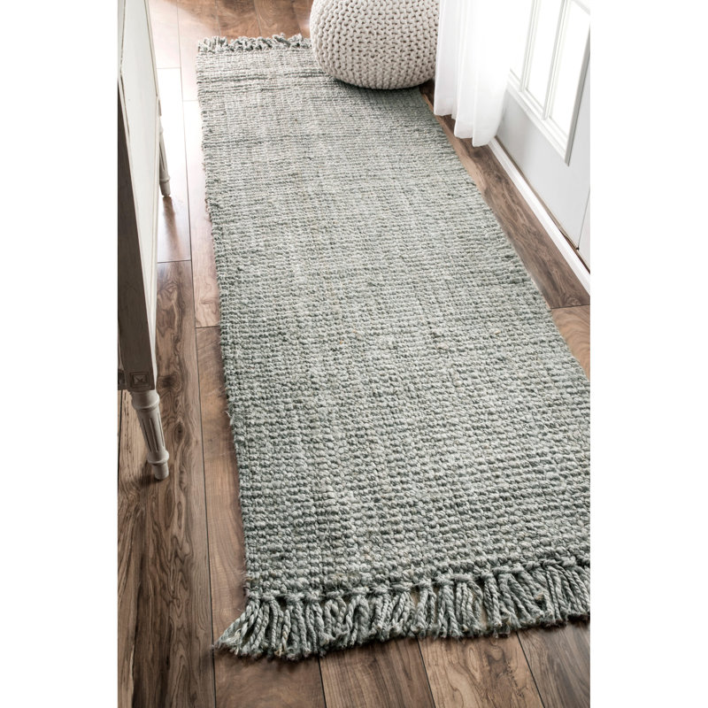 Lucien Solid Colour Jute / Sisal Hand Woven Area Rug, Runner 76 x 366cm