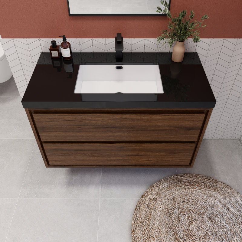 Meuble-lavabo simple l 41,53 po x P 20 po x H 25 po Vickye, Palissandre