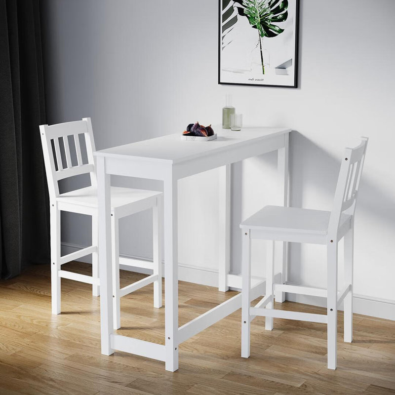 Burgan 2 - Person Dining Set, White, White