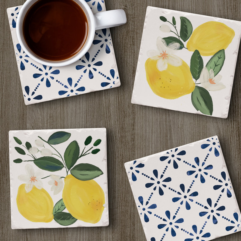Ensemble de 4 sous-verres Sorrento Limone