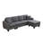 95.6" L-shaped Upholstered Sectional Sofa With 2 Cup Holders and 2 Throw Pillows-571524977