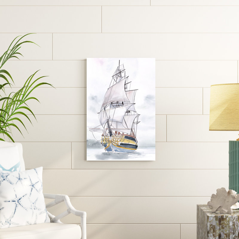 «Tall Ship II» par Jennifer Paxton Parker - peinture sur toile tendue, H 30 po x l 20 po