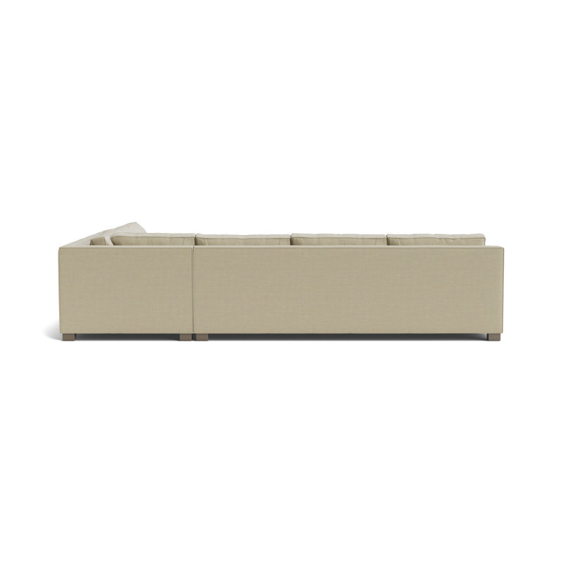 Keaton Slope Arm Without Nails Left Arm Sectional, Performance Linen - Flax, Driftwood