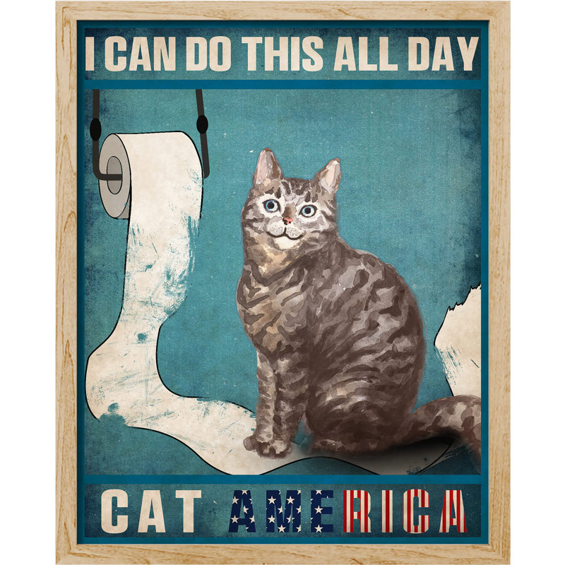 «I Can Do This All Day Cat America» sur papier, Naturel, H 14 po x l 11 po