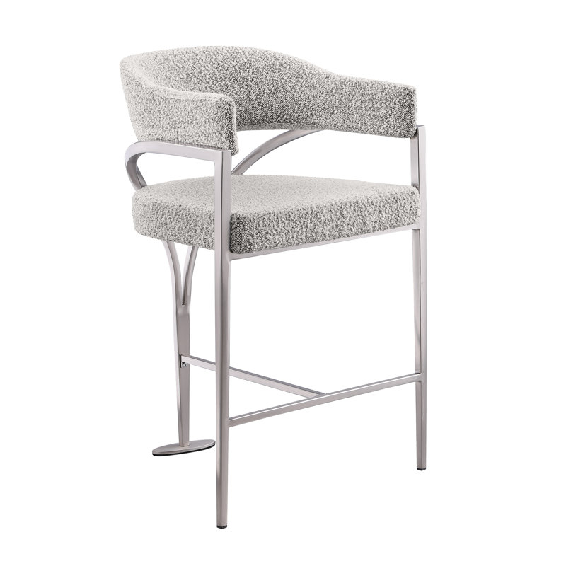 Tabouret de bar Boucle, Rich Grey Seat/ Silver Frame