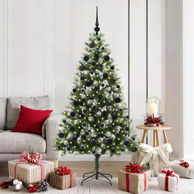 Artificial Hinged Christmas Tree with Flocked Snow