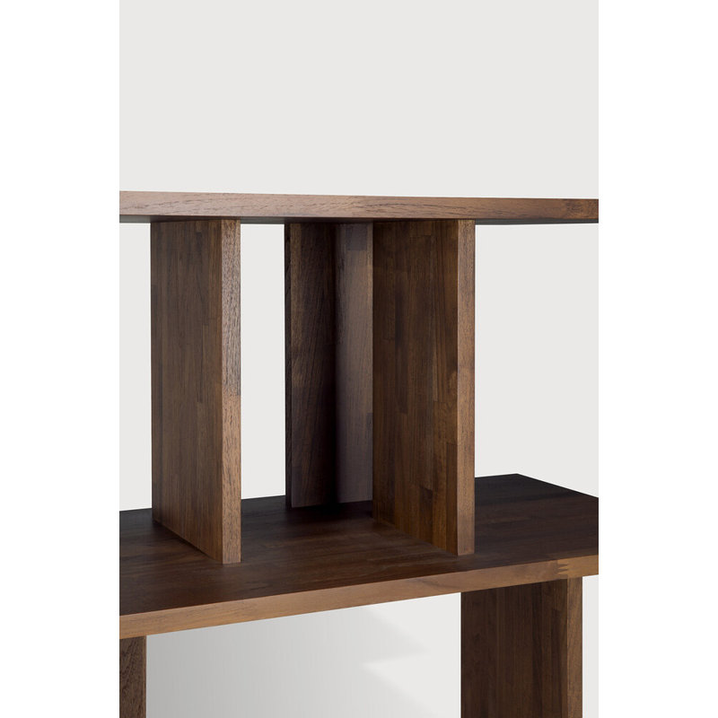 Irregular Solid Wood Geometric Bookcase, 45.5" H x 44" W x 14.5" D
