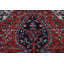 Tapis rouge / ivoire / bleu / bleu marine en laine noué à la main de conception unique 3 pi 11 po x 5 pi 10 po Sarouk