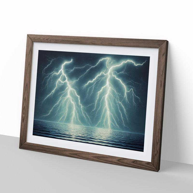 XH1022-5502X Lightning View - Single Picture Frame Print, 25cm H x 34cm W x 2cm D, Walnut