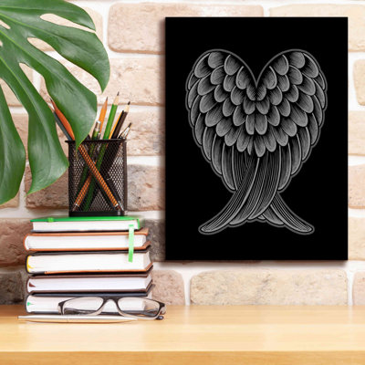 «Heart Wings On Black on Canvas» par Rachel Caldwell, reproduction