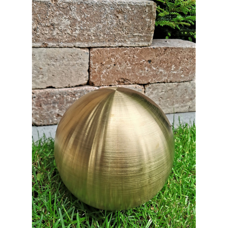Cerrone Stainless Steel Gazing Ball, 40 cm H x 40 cm W x 40 cm D, Gold, 1