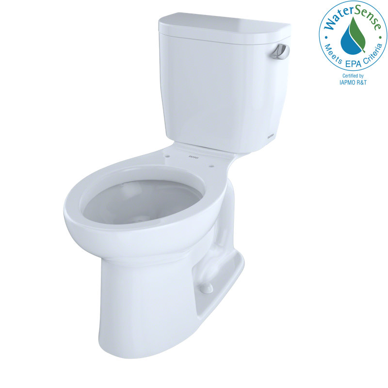 Toilette allongée deux pièces à hauteur universelle 1,28 GPF avec levier de droite TOTO® Entrada ™, coton blanc, Levier droit
