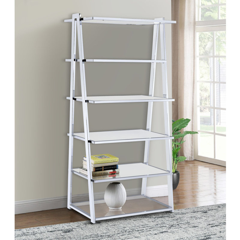 Manvel Bookcase, White/Chrome
