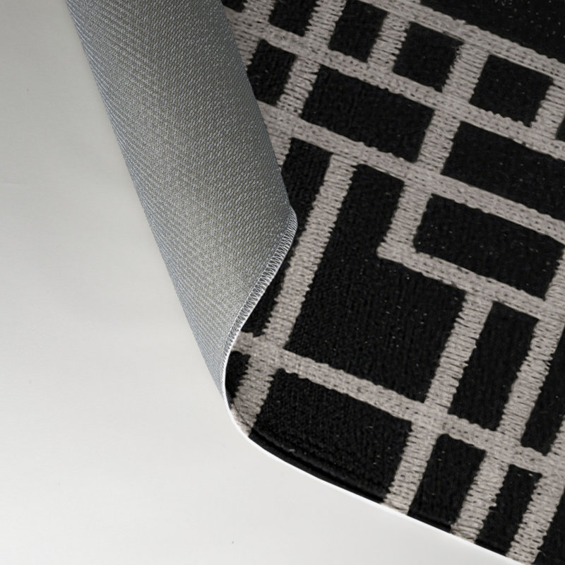 Trellis Gray Indoor and Outdoor Area Rug, Rectangle 3' x 5'