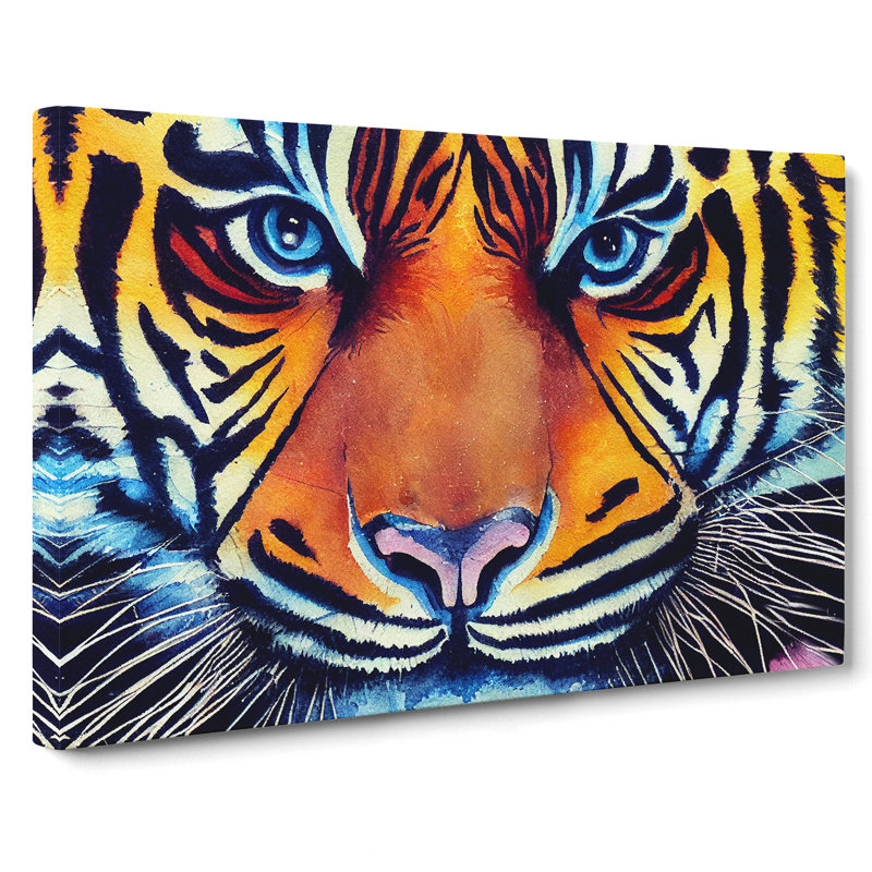 Watercolour Tiger Vol.1 - Wrapped Canvas, 35cm H x 50cm W x 3cm D