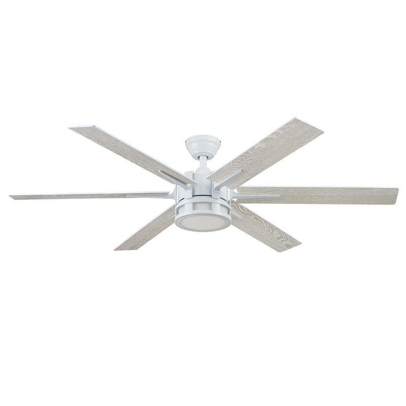 Bright White 56-Inch Ceiling Fan with LED Light and Remote