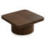 Table basse 34,6 po carrée avec plateau en placage de bois, motif de parquet, base cylindrique et plateau de table d'une épaisseur de 3,15 po-1139205389-1276241823