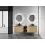 Meuble-lavabo mural avec lavabo d'art en céramique et 1 tablette de rangement, 4 portes à fermeture douce-41013440-41013454