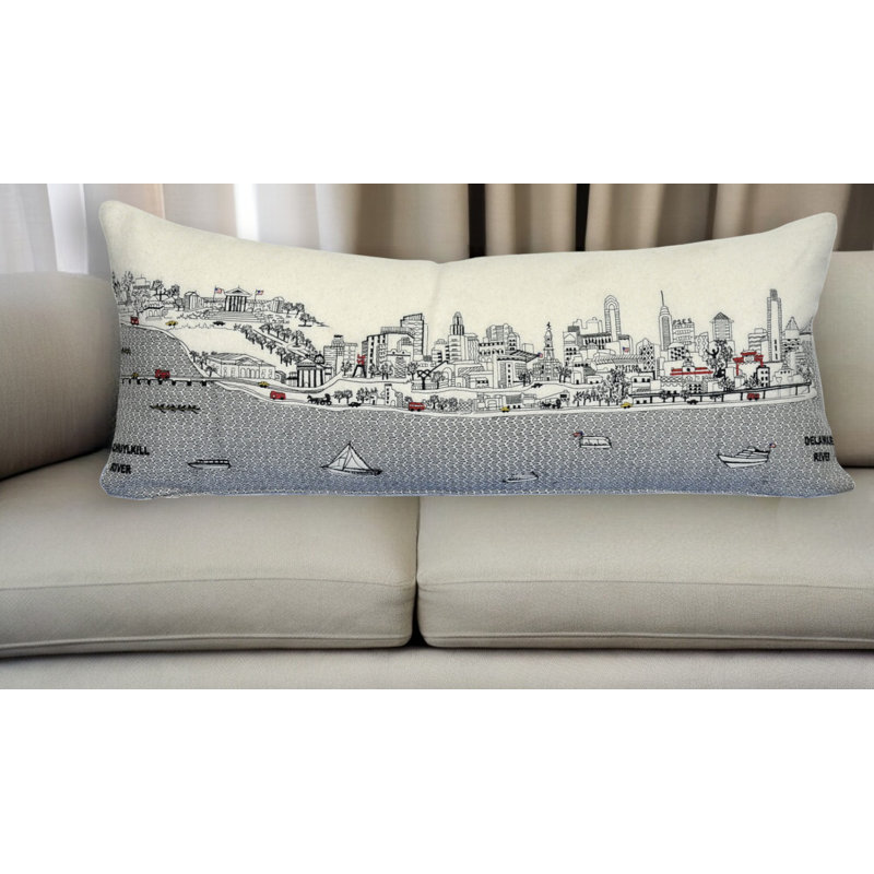 Coussin lombaire 14 "x 35" crème Philadelphia, 14 po x 35 po, Crème
