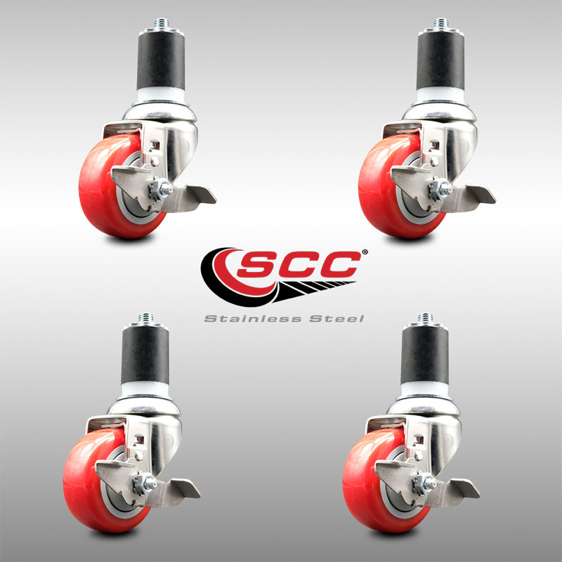 Polyurethane Casters, Red