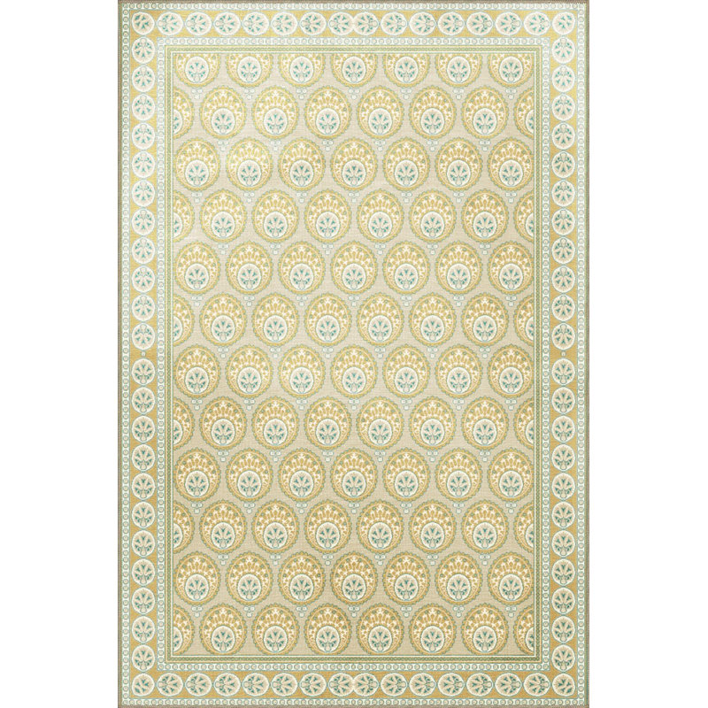 Tapis décoratif traditionnel rétro traditionnel lavable à la machine, Carré 3 pi 3 po