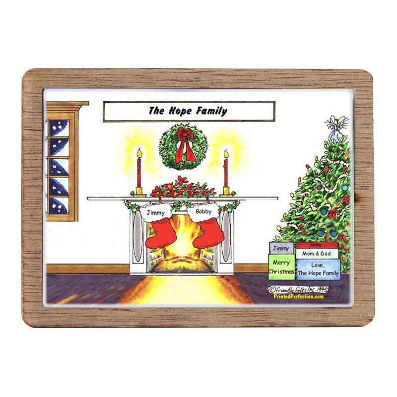 Bas de Noël personnalisé - 2 aimants en bois - un excellent cadeau!, Oui