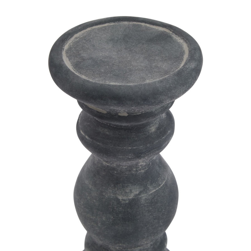 Ceramic Tabletop Pillar, 20cm H x 10cm W x 10cm D, Grey