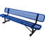 8 pi Banc d'extérieur en acier, bleu - pour un confort accru, pelouse, terrasse, jardin, porche, banc de jardin de 8 pi en acier enduit, conception résistante aux intempéries-1493192371