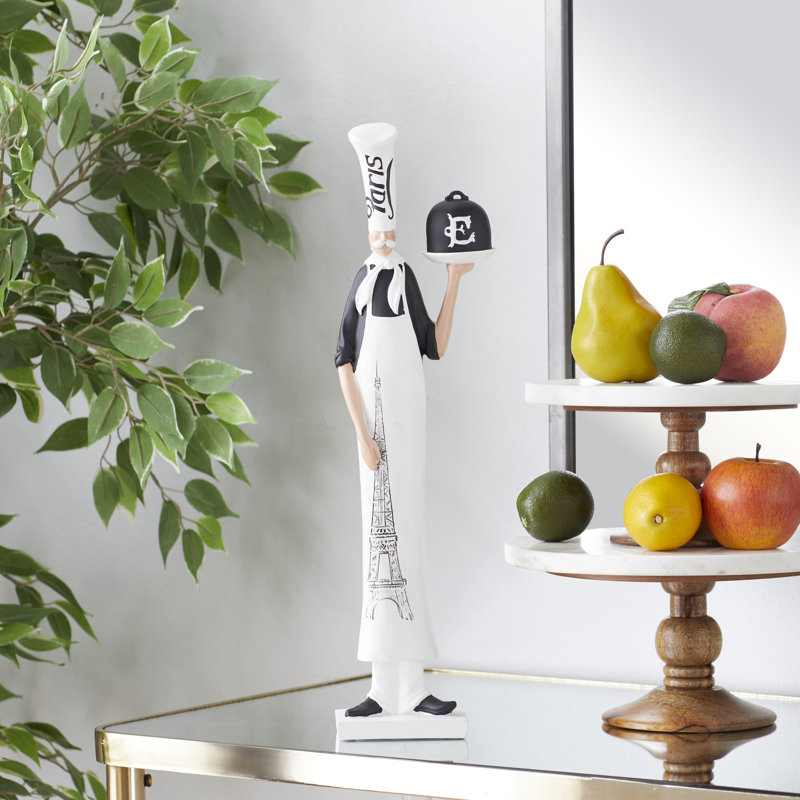 Sculpture polystone chef blanche