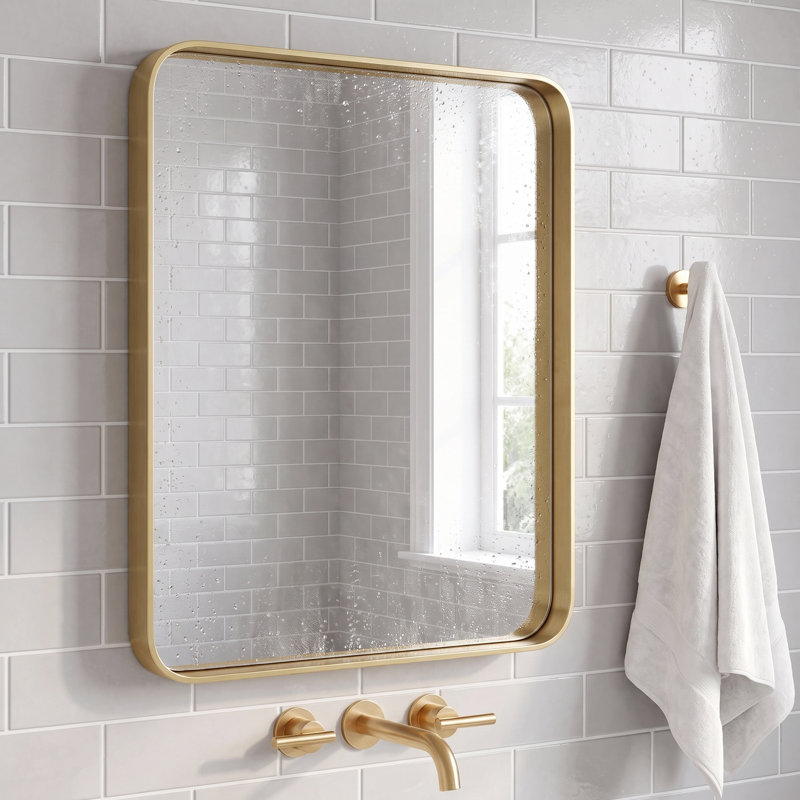 Miroir de salle de bain, Doré