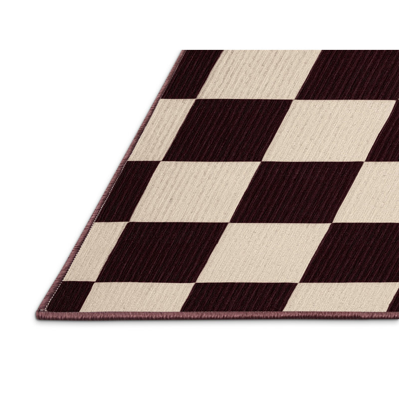Tapis rouge à carreaux lavable à la machine, Tapis de couloir 2 pi x 5 pi