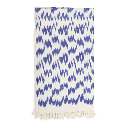 Jeté en ikat bleu