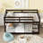Solid Wooden Twin Over Twin Floor Bunk Bed With Ladder, Strengthened Slats, And  For Maximum Stability And Space Efficiency-2054901831