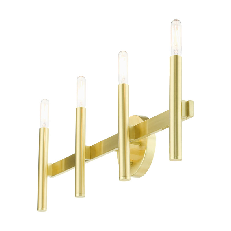 4 - Light Dimmable Vanity Light, Satin Brass