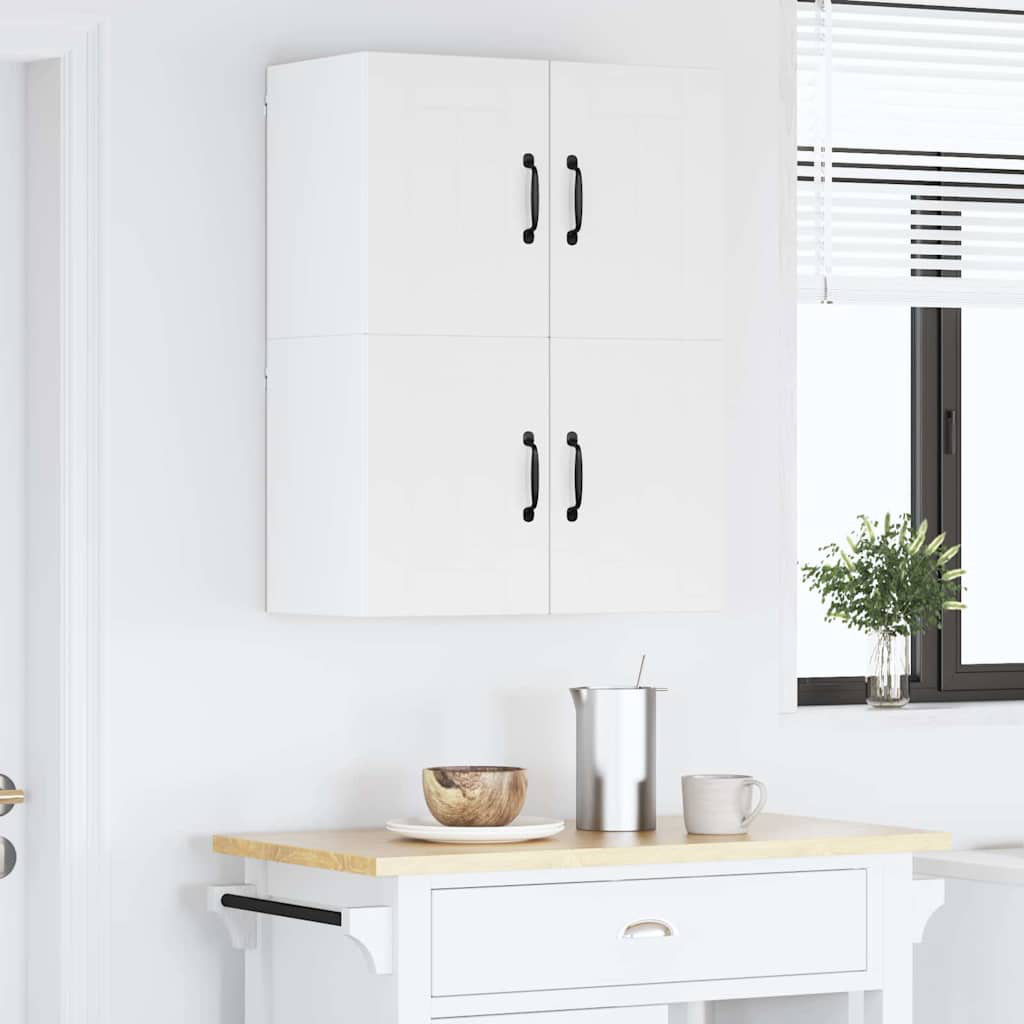 Vidaxl Kitchen Wall Cabinets 2 Pcs High Gloss White 60 X 31 X 40 Cm