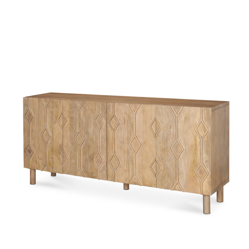 Atilus 71'' Solid Wood Sideboard, Light Brown