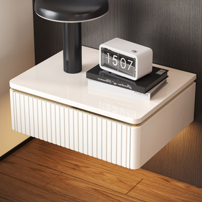 20" Floating Nightstand with Drawer, White
