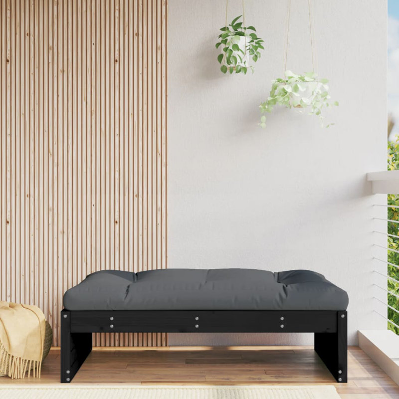 Fredrico Outdoor Ottoman, Black