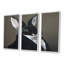 Portrait d'un lapin habillé - ensemble de 3 impressions sur toile à cadre flottant-755690437-755690438