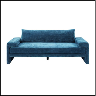 Chenille Upholstered 3-Seater Sofa with Wide Armrests